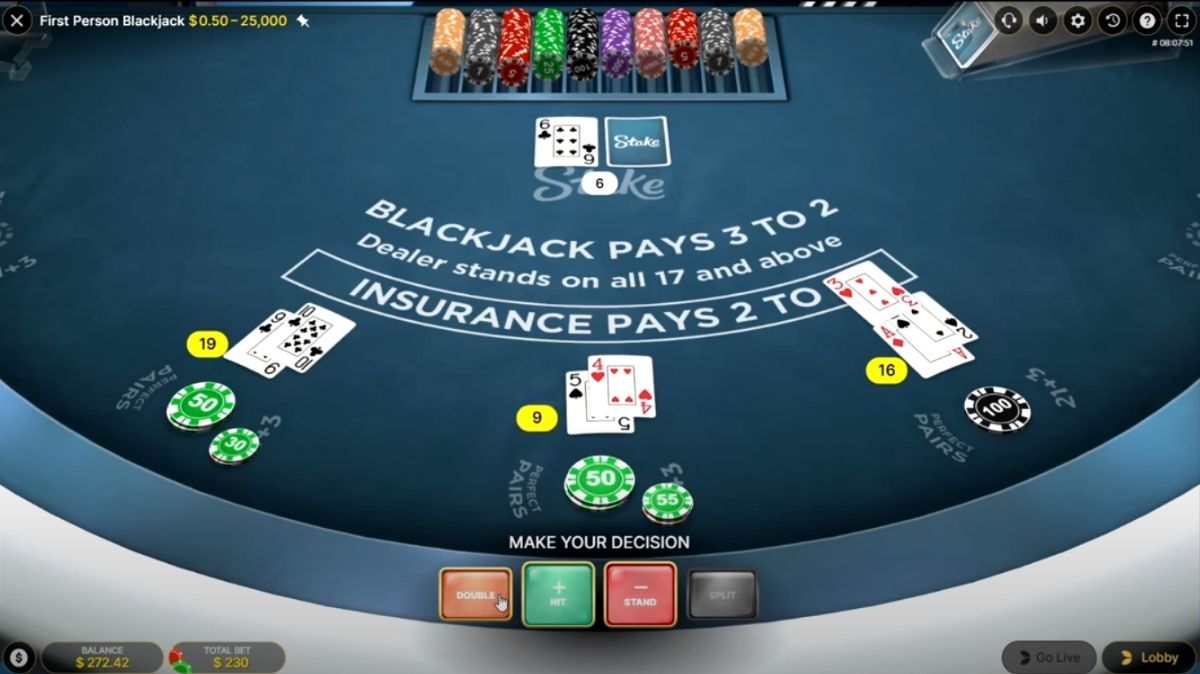 First Person Blackjack - Gameplay 1 - mb8live