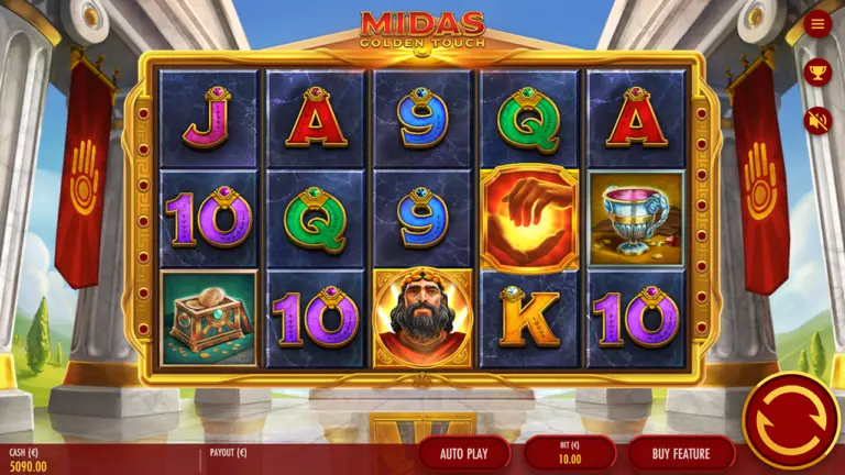 Midas Golden Touch Slot - Interface - mb8live