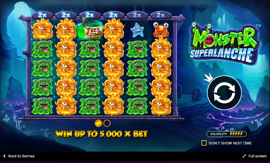 Monster Superlanche Slot - Interface - mb8live