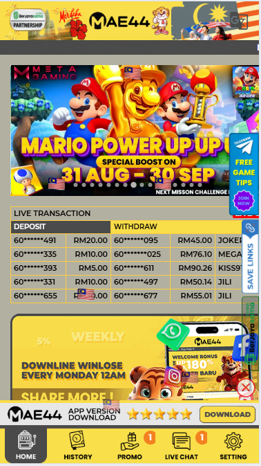 MAE44 - Homepage - mb8live